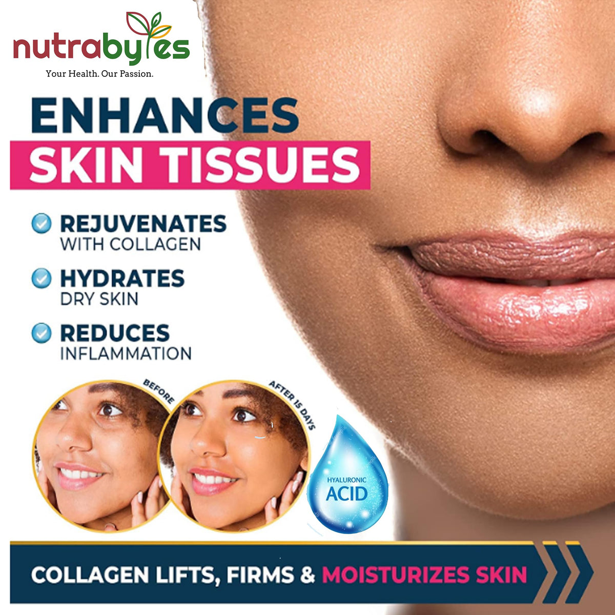 High Strength Marine Collagen with Hyaluronic Acid, Retinol and Vitamin C - 180 Capsules - 3 Months Supply