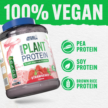 Applied Nutrition Plant Protein Powder - Critical Plant Vegan Protein Shake with SOYA