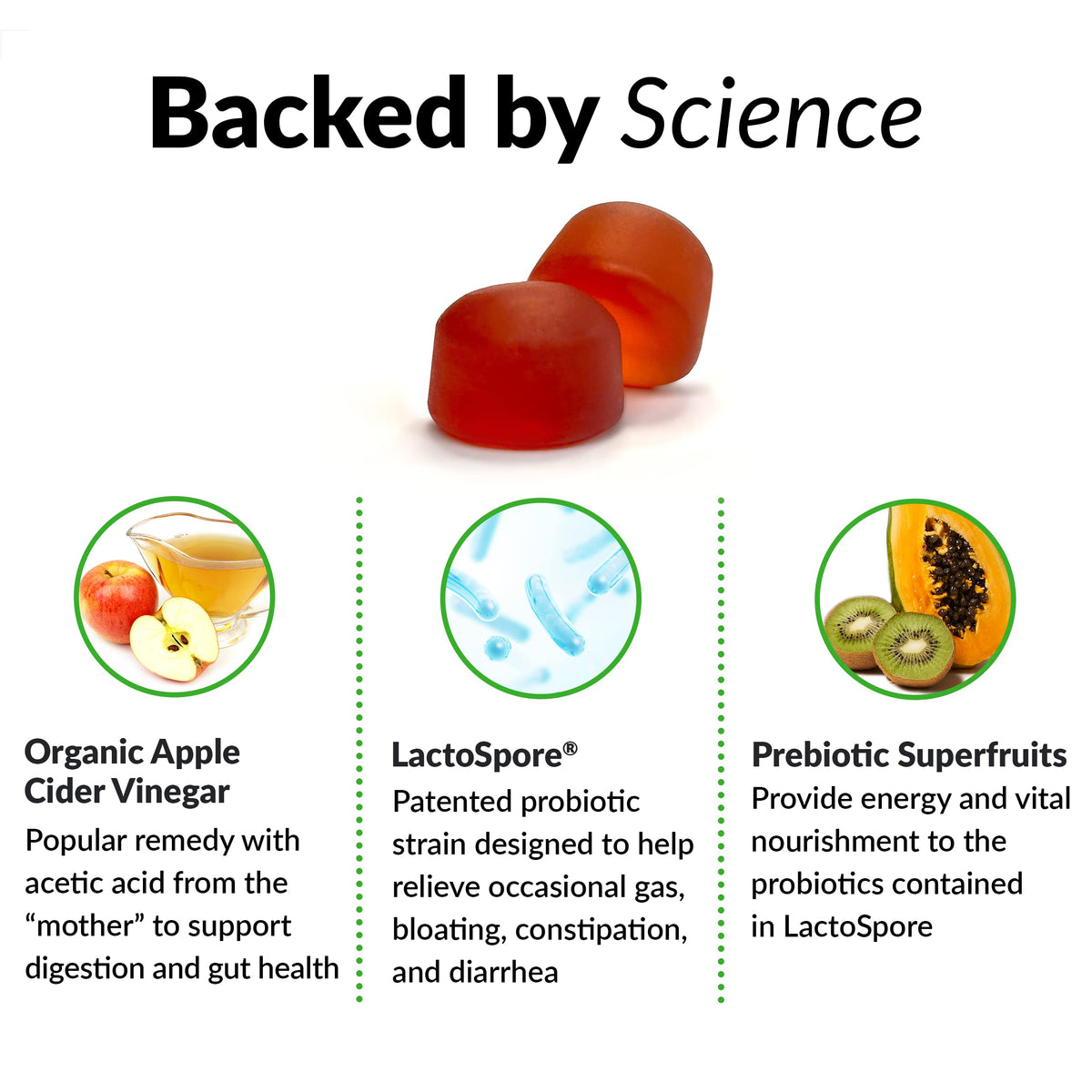 Force Factor ProbioSlim Apple Cider Vinegar Gummies with Organic LactoSpore Probiotics