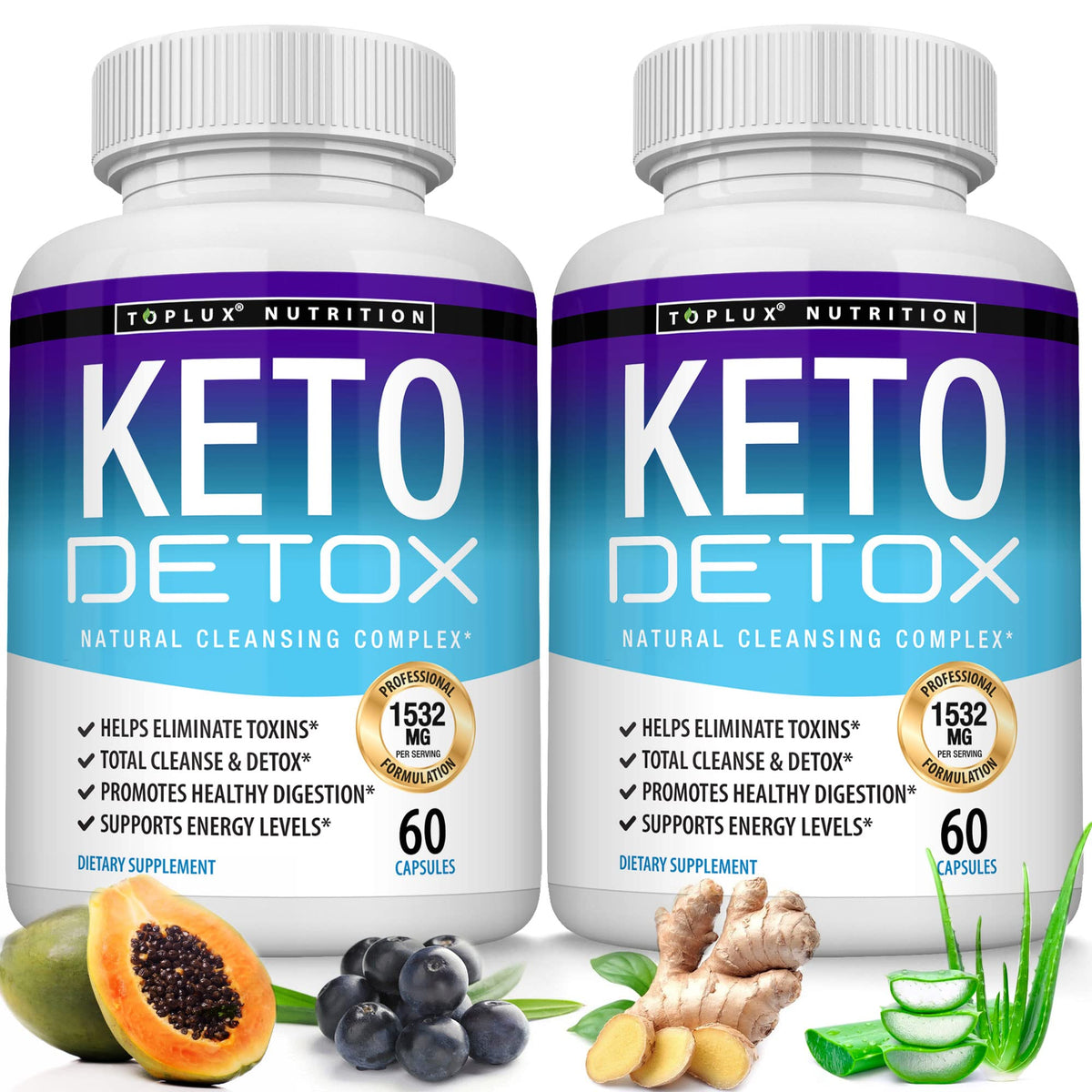 Toplux Keto Detox Pills Advanced Cleansing Extract – 1532 Mg Natural Acai Colon 