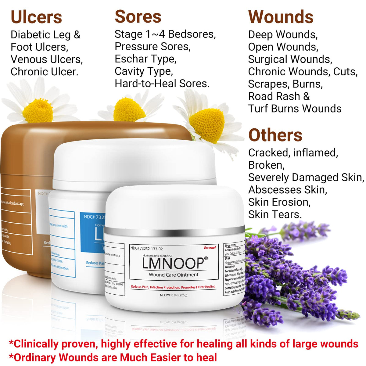 LMNOOP Bed Sore Cream, Maximum Strength Wound Care Ointment for Infection Protection & Skin Repair