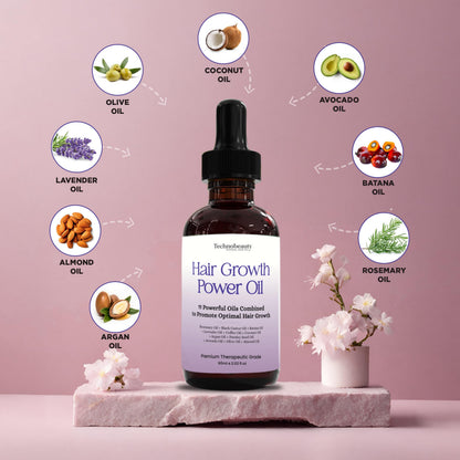 Rosemary Oil With Black Castor, Batana, Lavender, Coffee, Coconut, Argan, Avocado, Olive, Almond & Parsley Seed Oil, 11 Oils Infused for Ultimate Hair Growth & Care for Stronger, Thicker Hair