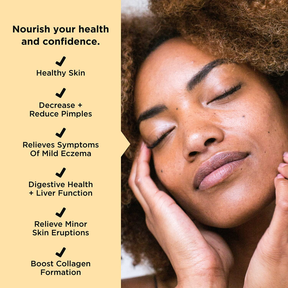 JSHealth Vitamins Skin and Digestion Formula - Skin Supplement with Zinc - Burdock