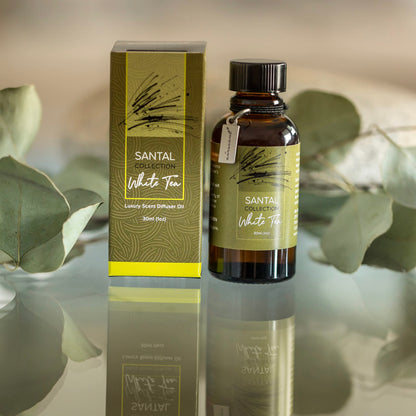 Santal White Tea Diffuser Oil - Air-Scent Aroma and Essential Oil Blend for Aromatherapy Diffusers - 30 Milliliter