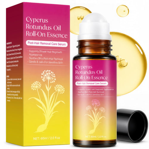 ZIIDII Cyperus Rotundus Oil Serum Roll-On, Natural Cyprus Cypress Oil for Hair Removal, Hair Growth Inhibitor to Reduce Unwanted Body Hair, Soothes & Smooths Skin, 2.02 Fl Oz