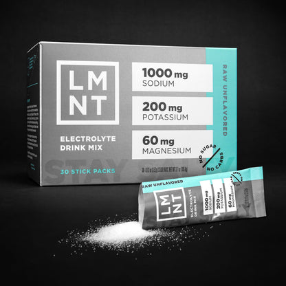 LMNT Zero-Sugar Electrolytes - Raw Unflavored Salt - Hydration Powder Packets