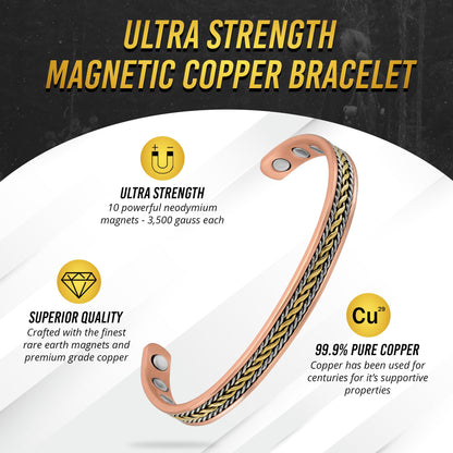 MagnetRX Women's Copper Bracelet - Effective 99.9% Pure Copper Magnetic Therapy Bracelets