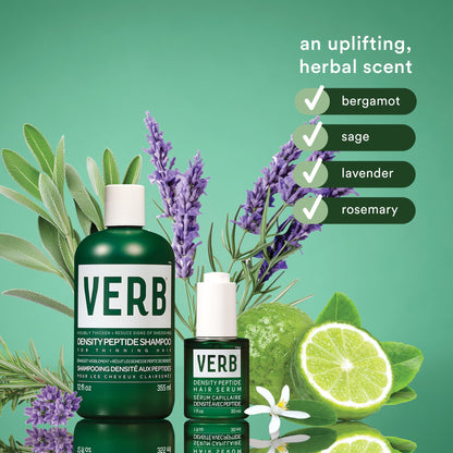 VERB Density Peptide Serum, 2 fl oz - Jumbo Size - Visibly Thicken + Reduce Signs of Shedding- No Parabens or Harmful Sulfates