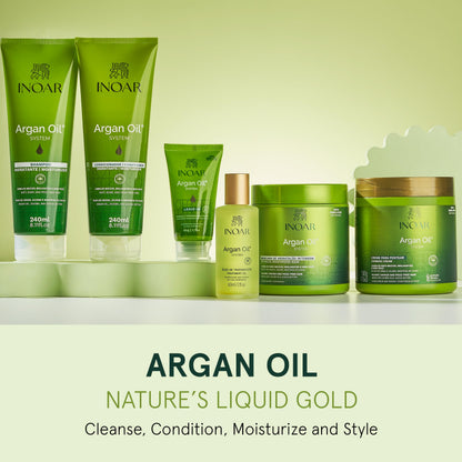 Inoar Argan Oil Hydrating Treatment Oil with Smoothing & Thermal Protection for Hair, Vegan & Cruelty-Free, 2 Fl Oz