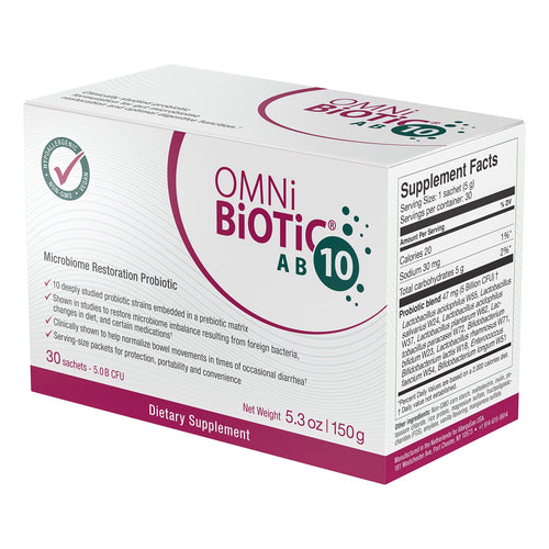 OMNi BiOTiC AB 10 - Clinically Tested Restorative Probiotic - Supports & Restores Gut Flora & Digestion