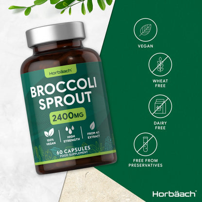 Broccoli Sprout Extract - Activated Sulforaphane Supplement - 2400mg Capsules - 60 Ct