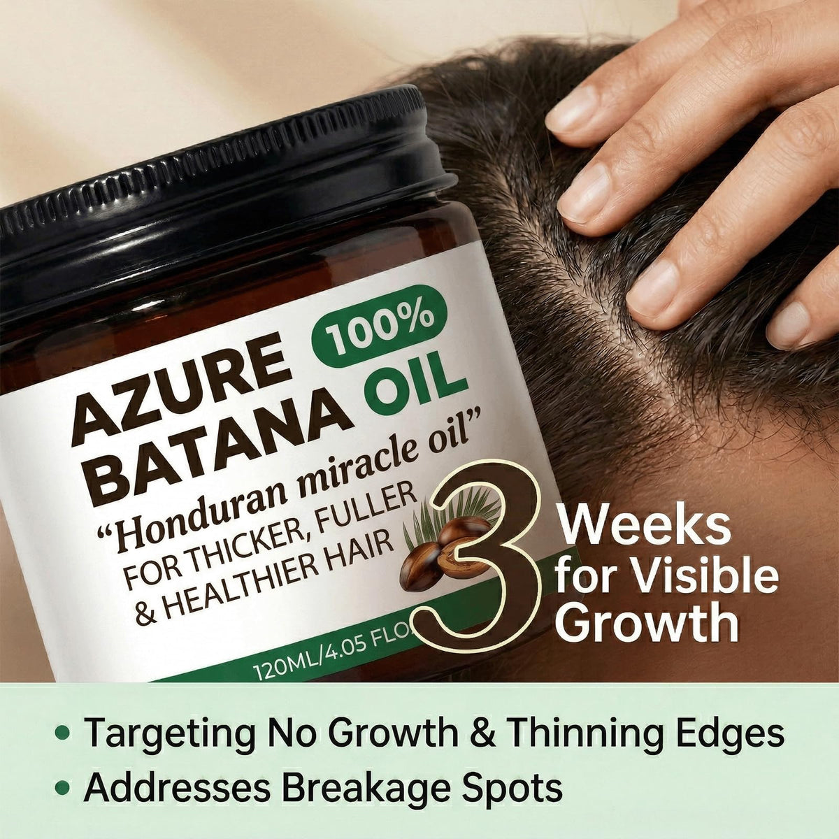 1PCSAzure Batana Oil For Hair Growth,100% Raw Organic Batana Hair Mask from Honduras