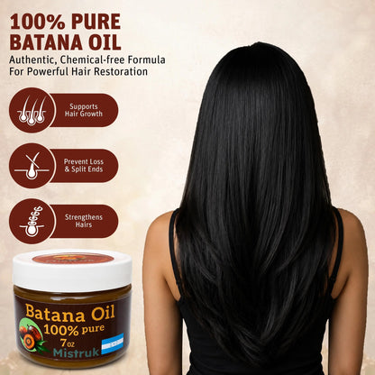 Mistruk 100% Pure Batana Oil from La Moskitia Honduras for Hair Growth (7 oz) Natural Hair Loss Treatment, Unrefined Raw Butter for Dry Damaged Scalp, Deep Repair for Thicker Longer Healthier Hair