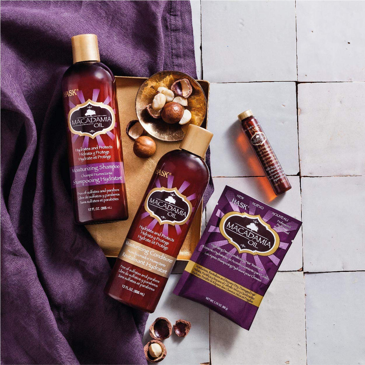 Hask Macadamia Oil Revitalizing Shine Hair Treatment, .625 Ounces
