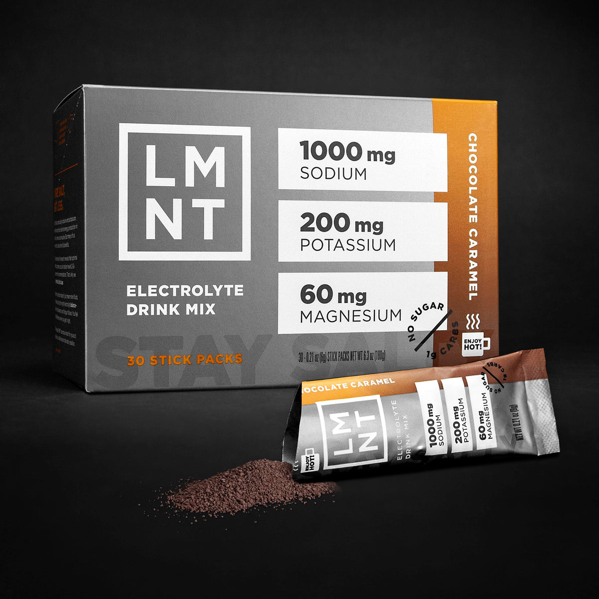 LMNT Hot Chocolate and Coffee Mixer - Chocolate Caramel Salt Electrolytes - No Sugar