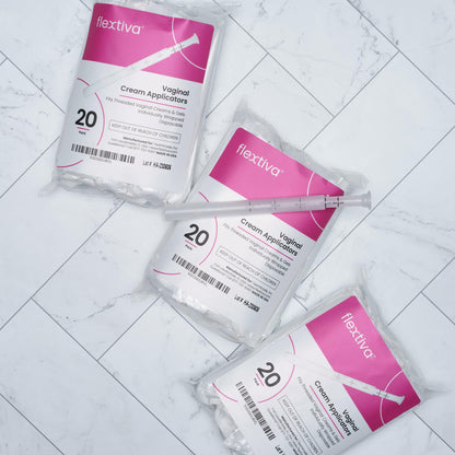 Flextiva Disposable Plastic Vaginal Cream Applicators - Threaded End to Fit OTC Gel or Cream Products