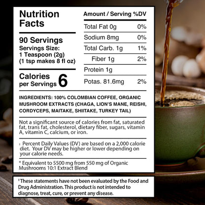 WELLNESS LABSRX Mushroom Coffee 25-in-1 with Instant Mushroom Coffee Blend 5500mg - Bundle