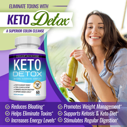 Toplux Keto Detox Pills Advanced Cleansing Extract - 1532 Mg Natural Acai Colon