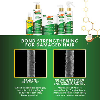 Palmer's Amino Bonding Complex Hair Oil, Healing Treatment with Coconut Oil & Vitamin E, Heat Protectant, Anti Frizz, Adds Shine, Strengthens & Protects Hair Growth, All Hair Types, 4 fl oz