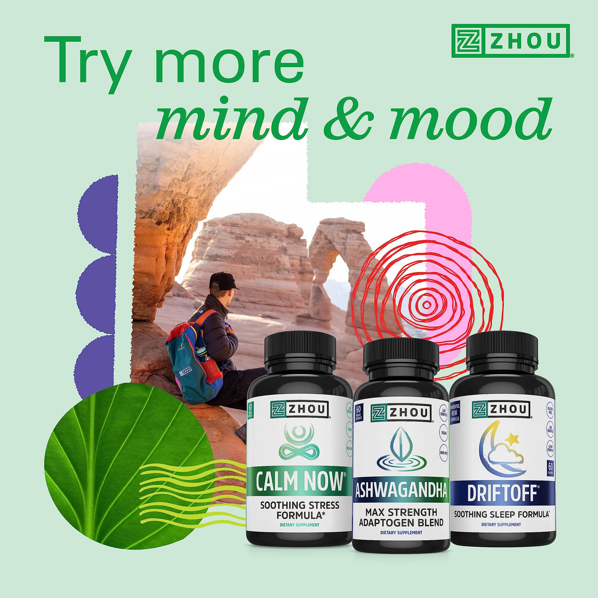 Zhou Neuro Peak Brain Support Supplement - Memory, Focus & Clarity Formula - DMAE