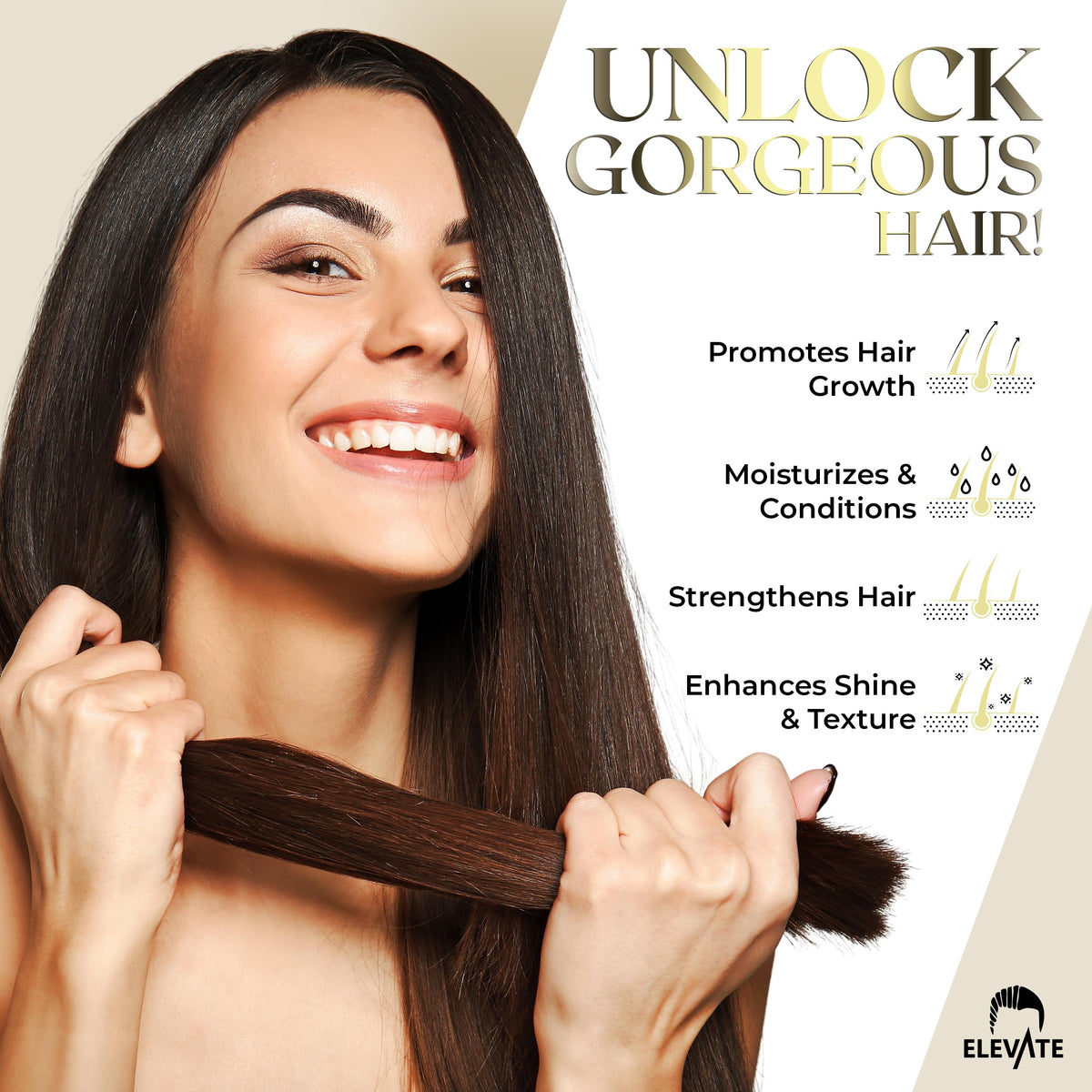 Elevate Batana Oil for Hair Growth - 100% Pure & Natural Raw Organic Oil from Honduras - Cold Pressed & Chemical-Free Serum for Thickness & Scalp Care Skin - Thicker Stronger Hair - 1 Pack - 4 Fl Oz