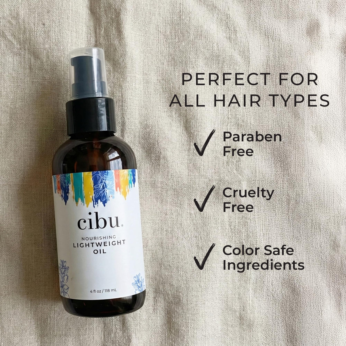 CIBU Nourishing Argan Oil Hair Serum - Anti-Frizz, Heat Protectant & Anti-Breakage Formula - Lightweight Hair Treatment - 4 Ounces