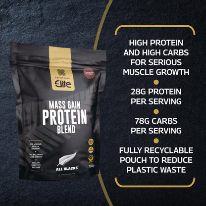 Healthspan Elite All Blacks Mass Gain Protein Blend (1500g) - Chocolate - 28g of Protein