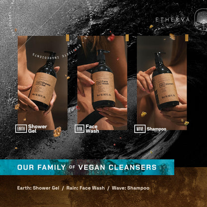 ETHERVA EARTH Body Wash for Men & Women - Patchouli, Vetiver, Incense, Virgin Coconut Oil