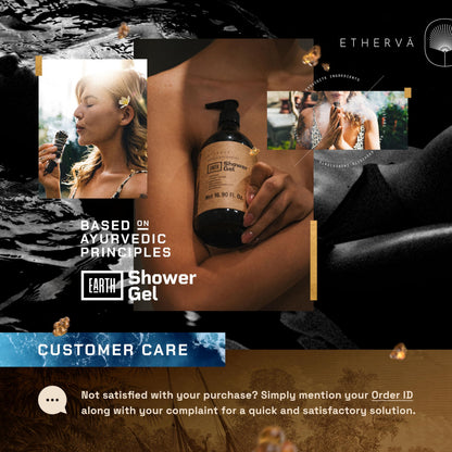 ETHERVA EARTH Body Wash for Men & Women - Patchouli, Vetiver, Incense, Virgin Coconut Oil