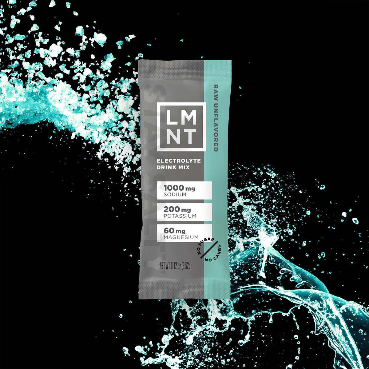 LMNT Zero-Sugar Electrolytes - Raw Unflavored Salt - Hydration Powder Packets