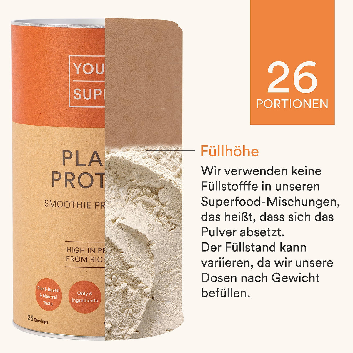 Your Super Plant Protein Organic Superfood Powder - Plant Based Protein Powder for Muscle Growth