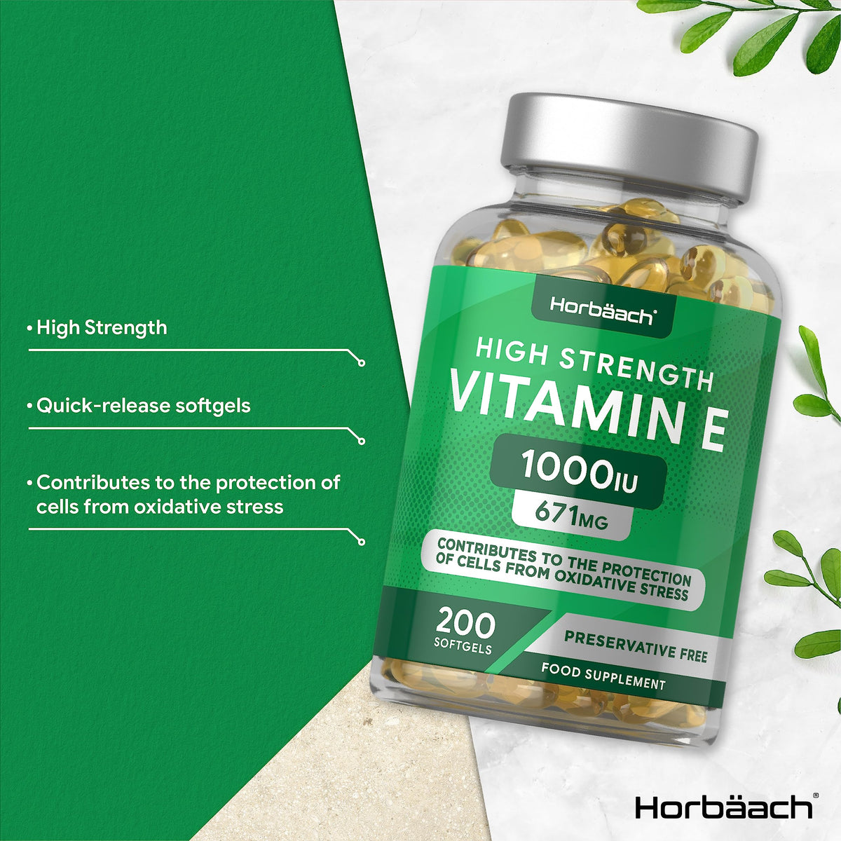 Vitamin E Capsules 1000iu - 200 Count - High Strength Vitamin E as DL-Alpha Tocopheryl