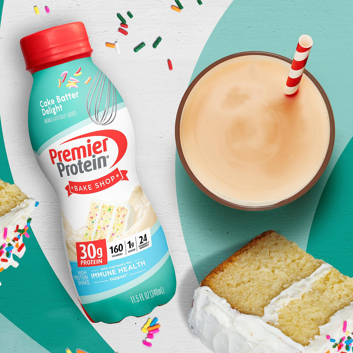 Premier Protein Shake, Cake Batter, 30g Protein, 1g Sugar, 24 Vitamins & Minerals