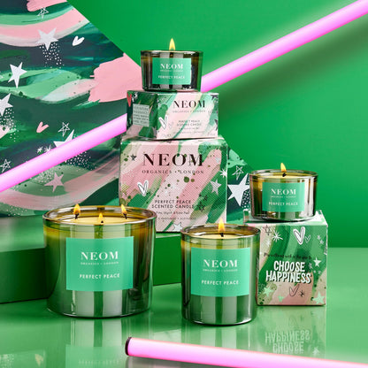 NEOM- Perfect Peace Luxury Scented Candle - Pine, Myrrh & Lime Peel - Christmas Gift… (1 Wick)