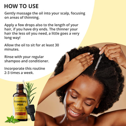 Seven Minerals, NEW Rosemary Oil for Hair Growth, Infused with Rice Protein, Caffeine, Mint and Natural Hair Strengthening Oils, Naturally Thicker, Longer, Softer Hair for Men & Women (2 fl oz)