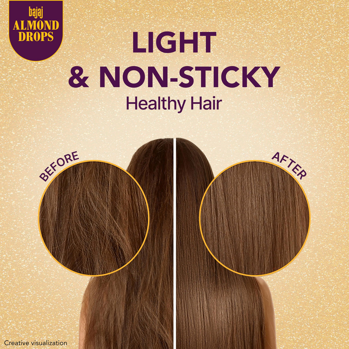 Bajaj Almond Drops Hair Oil, Almond Oil Enriched with 6X Vitamin E, Light and Non-Sticky, Hair Fall Control - 6.76 fl.oz (200ml)
