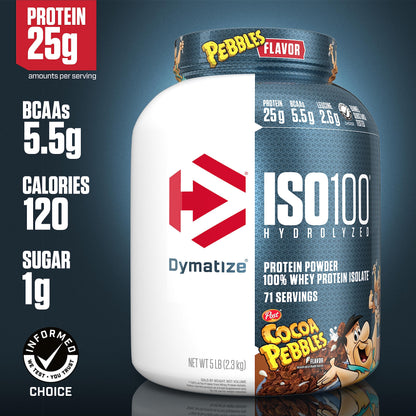 Dymatize ISO100 Hydrolyzed Protein Powder, 100% Whey Isolate, 25g of Protein, 5.5g